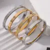 Casual Vacation Modern Style Simple 304 Stainless Steel 18K Gold Plated Rhinestones Bangle In Bulk