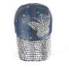 Wholesale AliExpress/eBay/Dunhuang/Taobao Source printed butterfly full Eaves point drill denim baseball cap B216