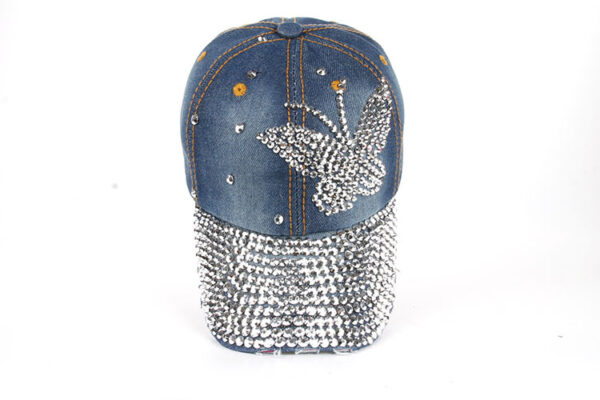 Wholesale AliExpress/eBay/Dunhuang/Taobao Source printed butterfly full Eaves point drill denim baseball cap B216