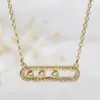 Wholesale Simple Style Shiny Geometric Copper Plating Inlay Zircon 18k Gold Plated Pendant Necklace