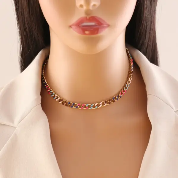 PVD Coated 18K Gold Real Gold Plated Geometric Stainless Steel IG Style Simple Style Waterproof Non Tarnish Bracelets Necklace