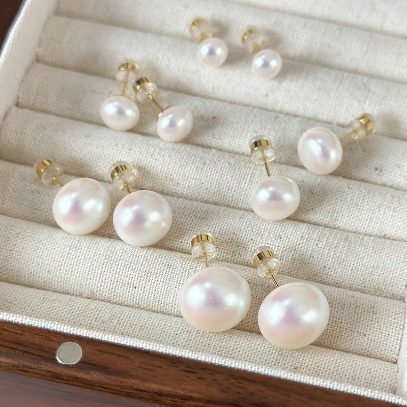 Wholesale 1 Pair Elegant Glam Round Inlay Pearl Pearl Ear Studs