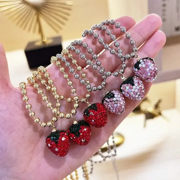 Copper Strawberry Pendant Necklace