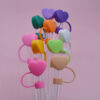 Wholesale Random 10pcs 3D color love 10MM dust plug straw accessories