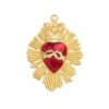 Wholesale Cross-border European and American Retro Gothic Red Heart Alloy Relief Accessories Love Wings Necklace Pendant Party