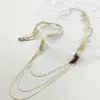 Wholesale PVD Coated Real Gold Plated 14K Gold Rose Gold Plated Solid Color 304 Stainless Steel Casual Vacation Classic Style Waterproof Non Tarnish 304 Stainless Steel Layered Necklaces