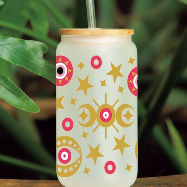 Wholesale Little blue flower 16oz Cup UV DTF Wraps