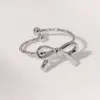 Wholesale PVD Coated Real Gold Plated 18K Gold Bow Knot 304 Stainless Steel Simple Style IG Style Waterproof Non Tarnish Open Rings