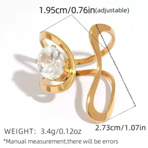 Gold / Average Size / 1 PCs Zircon Ring