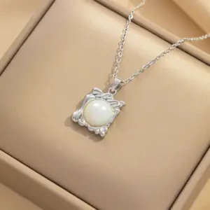 896 Steel Square Art Frame Necklace