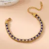Wholesale Elegant Glam Simple Style Geometric 304 Stainless Steel 18K Gold Plated Rhinestones Bracelets In Bulk