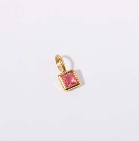 Wholesale 304 Stainless Steel Geometric PVD Coated Zircon 18K Real Gold Plated Simple Style Classic Style Waterproof Non Tarnish Plating Inlay