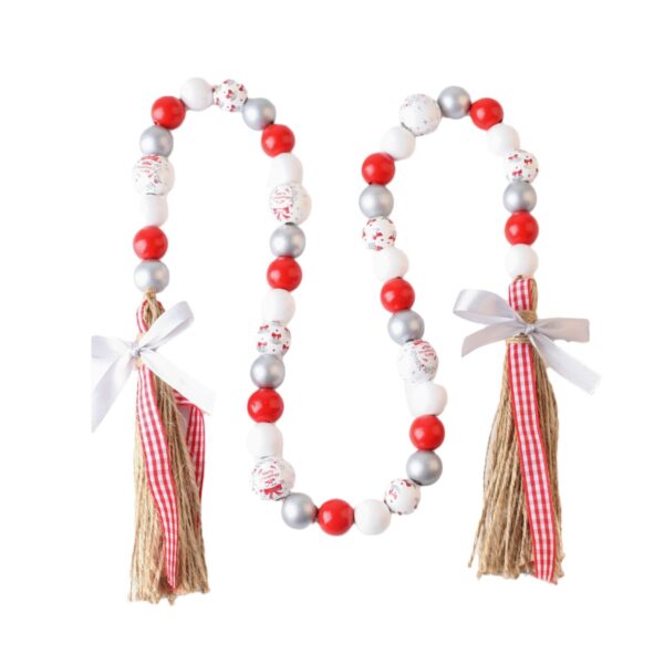 Wholesale 10pcs/pack Christmas wood beads hemp rope tassel wood beads