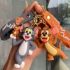 Wholesale Cute cat and mouse keychain cartoon doll Tom fur bag pendant car key chain small gift