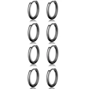 Black Set of 4 Pairs / (2.0mm Wire Diameter) 8mm 8mm 8mm 8mm 4 Pairs Set