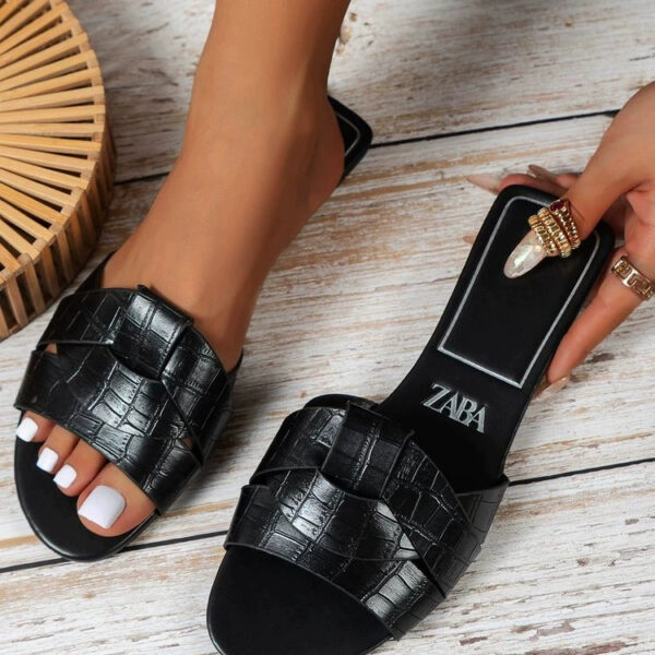 oly-6823f1b39f717c8d0505fdc9c3bd494a Wholesale Cross-Border Large Size 2025 Summer New Women's Slippers Exrt Cross Flats Sandals Simple and Versatile Slippers