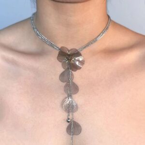 Three-dimensional tassel flower necklace dx0376