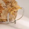 Wholesale PVD Coated Real Gold Plated Color Block 304 Stainless Steel Simple Style Classic Style Waterproof Non Tarnish 304 Stainless Steel Bracelets