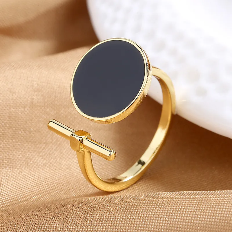 Wholesale 1 Piece Simple Style Round Copper Inlay Open Ring