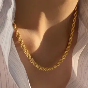 X06088-5mm Braided Chain-Necklace- Gold