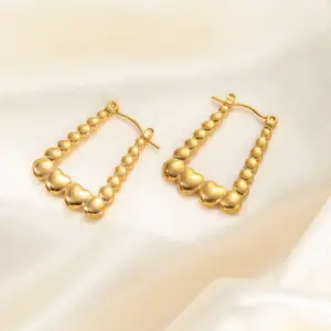 Rectangular Heart-Shaped Earrings