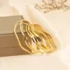 Wholesale Ion Plating (IP) 18K Gold Plated Curve 304 Stainless Steel Simple Style Waterproof Non Tarnish 304 Stainless Steel Bangle