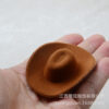 Wholesale New Cross-border Black and White Color Block Printed Toy Cowboy Hat Toy Doll Hat eva Hat 6.8cm