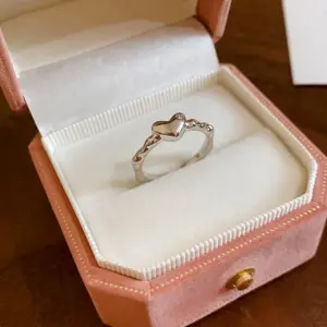 143# Ring-Silver-Red Heart