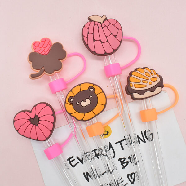 Wholesale Random 10pcs 8/10M bread dust plug straw hat creative DIY cup straw accessories