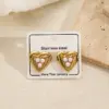 Color Retention Electroplated Acrylic Pearl Flower Square Heart Shaped Earrings Fashionable Women's Jewelry Accessory