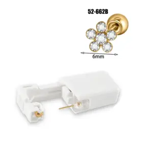Golden 6mm White Diamond Flowers