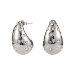 Silver Water Drop White Diamond