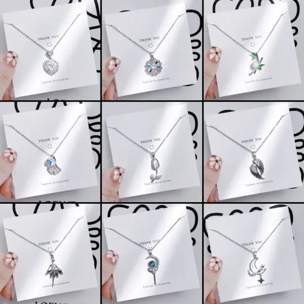 Casual Simple Style Human Flower Titanium Steel Plating Inlay Rhinestones Pearl Pendant Necklace