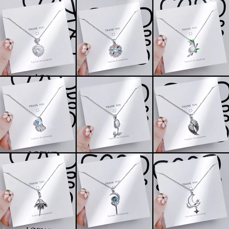 Wholesale Casual Simple Style Human Flower Titanium Steel Plating Inlay Rhinestones Pearl Pendant Necklace