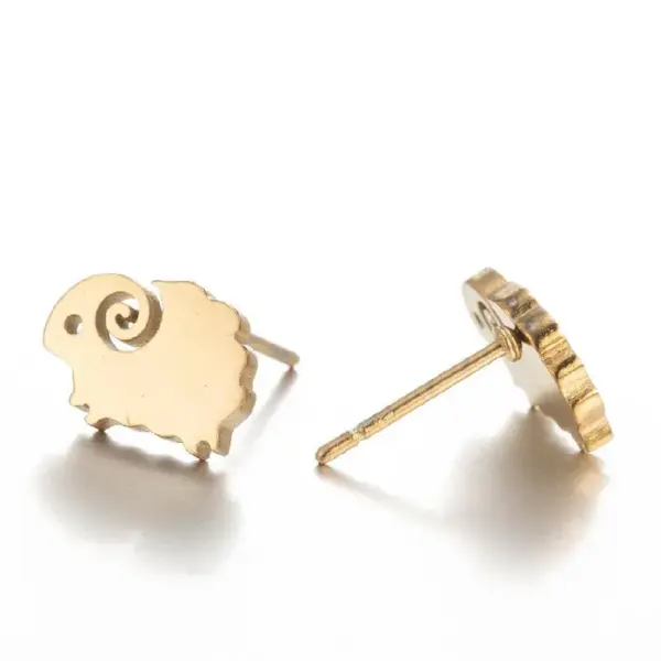 Wholesale PVD Coated 18K Gold Real Gold Plated Animal 304 Stainless Steel Simple Style Waterproof Non Tarnish Ear Studs