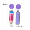 Wholesale Cross-border European and American New Graduation Season Teachers' Day Acrylic Earrings Color Pencil Ruler Earrings