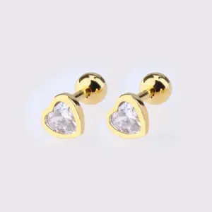 Gold Large Zircon Ear Studs