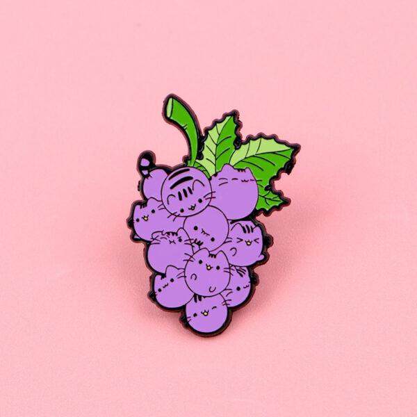 oly-685bdbfb0d139578f0a7224e1f8107fb Wholesale Cartoon grape cat brooch cartoon metal badge