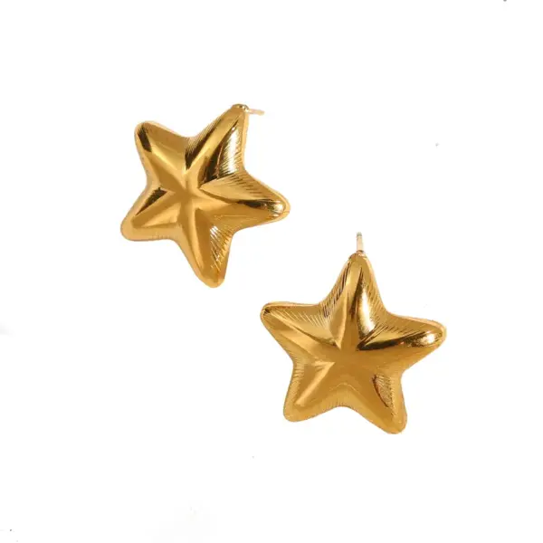 Wholesale 1 Pair Vintage Style Classic Style Scallop Star Starfish Plating 304 Stainless Steel Ear Studs