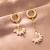 Wholesale 1 Pair Casual Cute Simple Style Asymmetrical Imitation Pearl Copper Drop Earrings