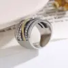 Wholesale Fashion Geometric Stainless Steel Criss Cross Braid Rhinestones Rings
