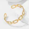 Wholesale Simple Style 304 Stainless Steel 18K Gold Plated Stainless Steel Bracelets In Bulk