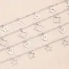 Wholesale 304 Stainless Steel Hollow Embossed Pentagram Heart-Shaped Anklet