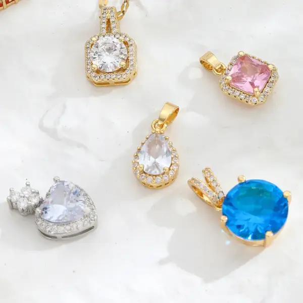 Wholesale Vintage Style Geometric Stainless Steel Plating Inlay Zircon Pendant Necklace