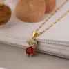 Wholesale Simple Style Commute Human Copper 18k Gold Plated Zircon Pendant Necklace In Bulk