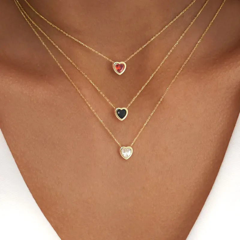 Wholesale PVD Coated Real Gold Plated Heart Shape 201 Stainless Steel Elegant Simple Style Classic Style Waterproof Non Tarnish 201 Stainless Steel Pe