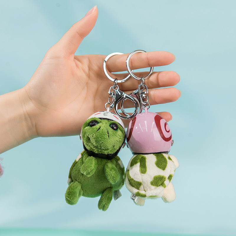 Wholesale Cute Cartoon Helmet Plush Turtle Keychain Pendant Twee Zodiac Lage Hanging Ornaments Aquarium Amusement Park