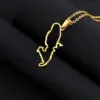 Wholesale Map Map Of Martinique 201 Stainless Steel 304 Stainless Steel Vintage Style 304 Stainless Steel Pendant Necklace