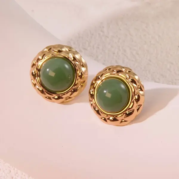 Wholesale 304 Stainless Steel Plastic Geometric Electroplating Imitation Gold Elegant Glam Classic Style Ear Studs