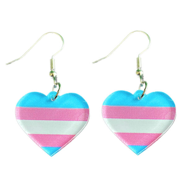 Wholesale Rainbow Multicolor Heart Shaped Acrylic Earrings